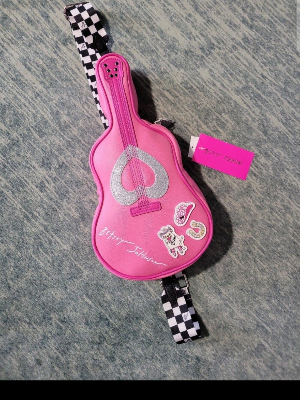 Betsey Johnson Pink Cowgirl Puppy Sticker Bag Set
